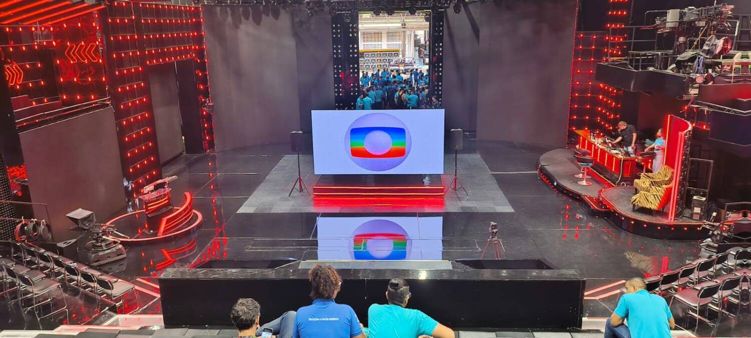 Painel de LED P2 instalado em evento corporativo para a TV Globo no Rio de Janeiro